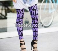 alphabet printing skinny leggings