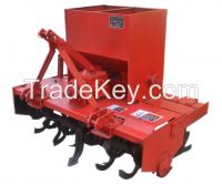 Rotary tillage ridging fertilizer applicator