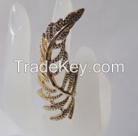 golden long leaves ring