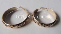 golden pierced hoop earring