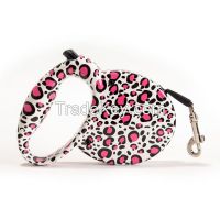 4m 15kg Leopard Rated Automatic Traction Rope Dog Leash Retractable dog leashes with side cover Ribbon Style nylon Pet Leash