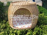 Willow Dog Bed Wicker Pet Basket
