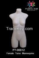 Female Torso Arm-less Mannequins (Matt White)