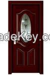Good Quality Turkey Design Interior Red Glass Soild Wooden Door Made In China