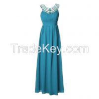 Elegant evening dress with Biesen falten on the front yoke, made from