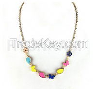 New design colorful epoxy necklace