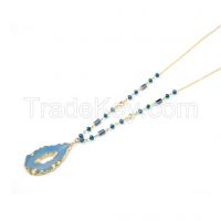 2015 new design sapphire natural stone attractive necklace