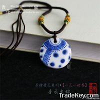 Made In JingDeZhen/ Handpainted Blue and White Pendant