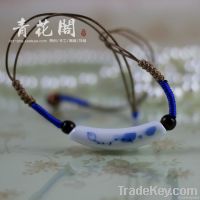 Hollow Hand-painted Blue and White Ceramic Necklace