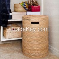 rattan basket laundry basket for household handwoven in Vietnam