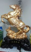 Erainlife beautiful ERRE002 Ployresin Golden Horse home decoration