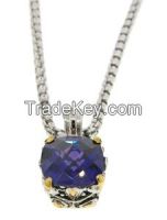 Designer Cable Jewelry Necklace Amethyst