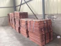 copper cathodes 99.96% min. purity