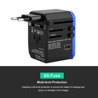 2000W Large Power International Plug Adapter US/AU/EU/UK Plug 4USB+Type C Safe World Travel Adapter