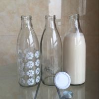 1000ml round glass milk bottle