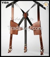 Fashion Genuine Leather Suspender With Pockets