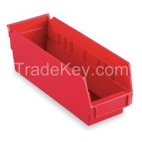 AKRO-MILS 30138RED  F8476 Shlf Bin 17-7/8 in L 6-5/8 in W 4 In H