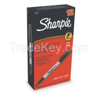 SHARPIE 30001 Permanent Marker, Fine, Black, PK12
