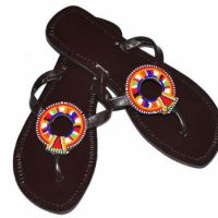 Beaded Leather Sandals