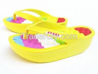 colorful ladies high heel slippers fashion rainbow eva flip flop for women