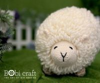 Ms. Shally the sheep - soft wool handmade plush toys, hand knitted crochet toys gifts for children