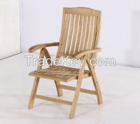 Folding Chair with Arms-Garden Furniture-Wood-All measures possible