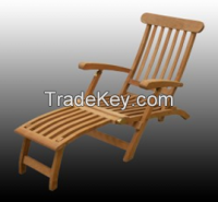 Steamer Chair, Sun Lounger - Mini Tray - Outdoor, Garden - Teak Wood - All measures possible