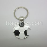 Metal soccerball bottle opener keyring