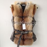 Beautiful spectacular coat  vest of fur   RED FOX  