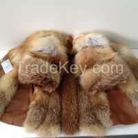 Beautiful spectacular coat of fur bolero genuine fox RED FOX 46 ( M)