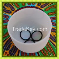 Crystal frosted quartz singing bowl