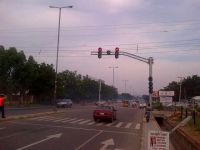 Signalization poles and overhead gantry