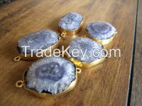 SOLARquartz stone connectors natural gem stone for jewelry accessories