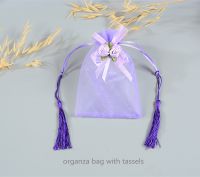 organza jewelry pouch bag with tassels