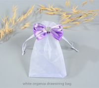 white organza drawstring bag 