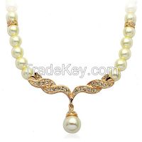 Yiwu Manufacturer Factory Outlet Delicate Bohemian Statement Beaded Pearl Jewelry Necklace,Wedding Pearl 