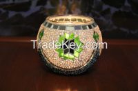 Turkish moroccan glass candle vintage mosaic tealight holder