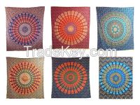 Handicrunch | Indian Traditional Cotton Mandala Bedspread 