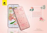 I-Smile Flowers and Diamond TPU Case for iPhone 6/6S, Clear &amp; Ultra-flexible with IMF Process