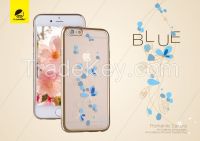 I-Smile Flowers and Diamond TPU Case for iPhone 6/6S, Clear &amp; Ultra-flexible with IMF Process