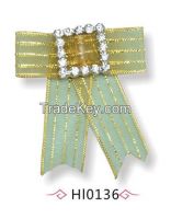 organza ribbon bow with crystal