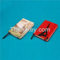 Fashional A6 red Pu leather hardcover custom notebook