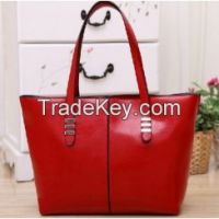 women's genuine leather+PU Leather handbag