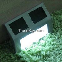 Hot Sale 3LED Solar Energy Stair Lamp Light Stainless Steel Shell White Light