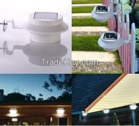 Solar Power Light Fence Gutter Light Garden Yard Wall Pathway Lamp Light Landscape 3LED Garden Solar-Powered Outdoor Light