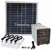 15w portable solar lighting system/ solar power system/DC appliances with built-in 7AH lead acid battery with 5V&amp;12V output for lighting and phone charge