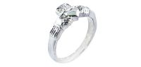 Fashion Jewelry &quot;Lonely Heart&quot; Silver &quot;White Gold&quot; Ring