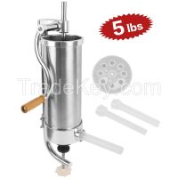 5 lbs Hand operated home vertical sausage meat stuffer stainless steel 