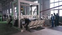 Down-lead slitting rewinder for paper processing paper roll slitter rewinder